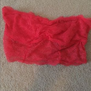 Strapless Red lace bandeau size Medium