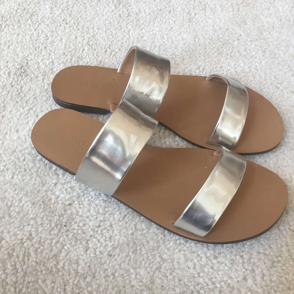 JCREW silver strap sandals