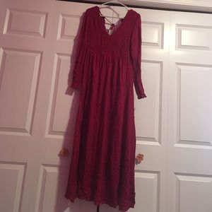 Medium red long sleeve maxi dress brand new