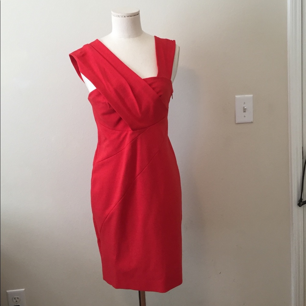 Coral orange fitted dress