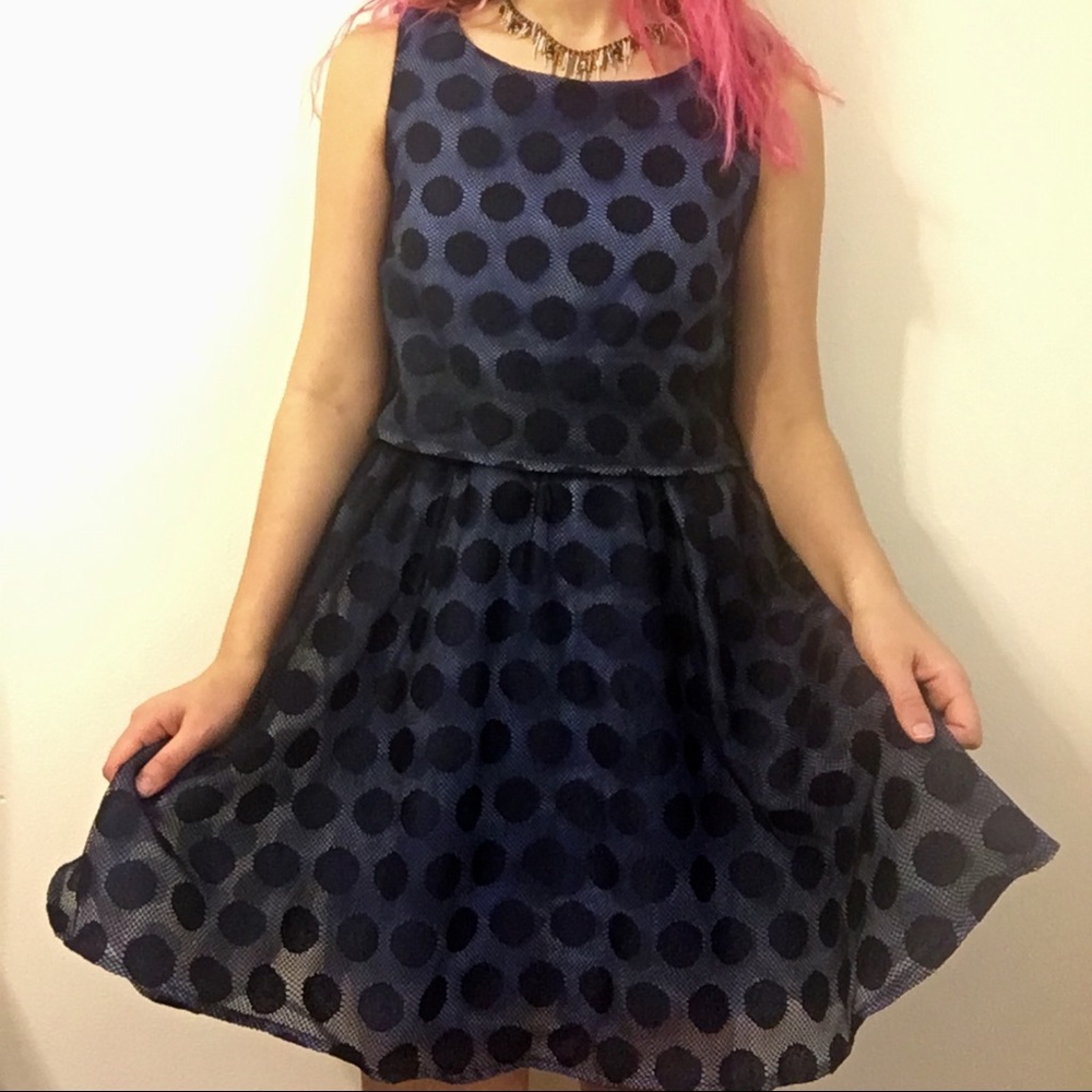 Betsey Johnson lace, polka dot cocktail dress