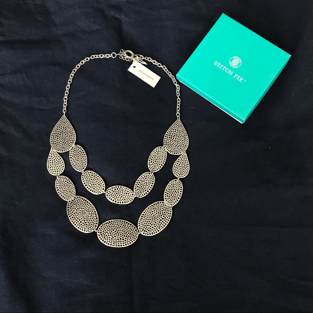 Silver double layer necklace