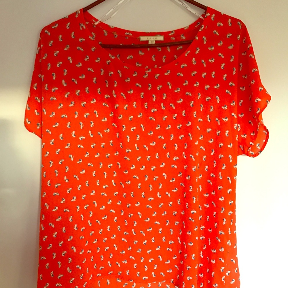 Orange Top with High Heel Print