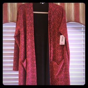 Sarah Cardigan - Lined material. Red Pattern!