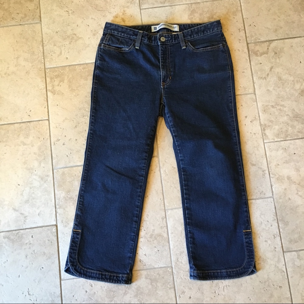 Gap Cropped Boot Cut Jeans w/side slit