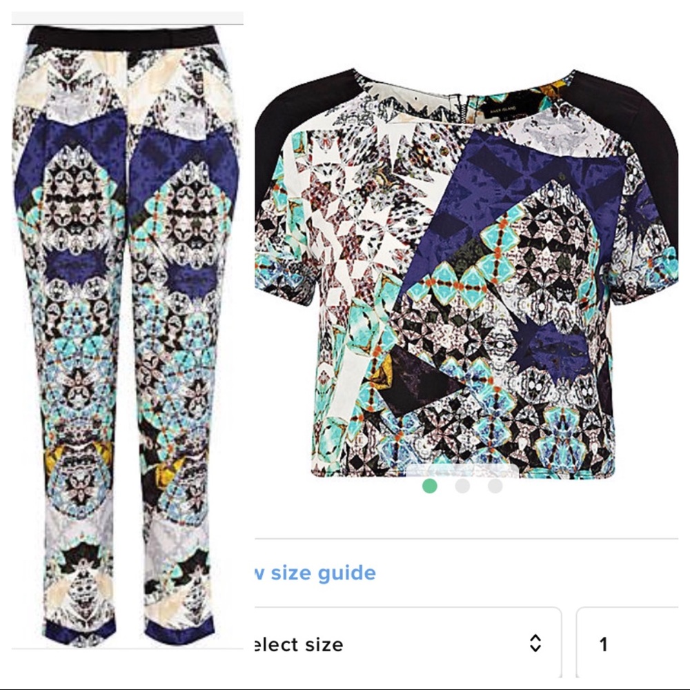 SOLD! River Island trouser and crop top set