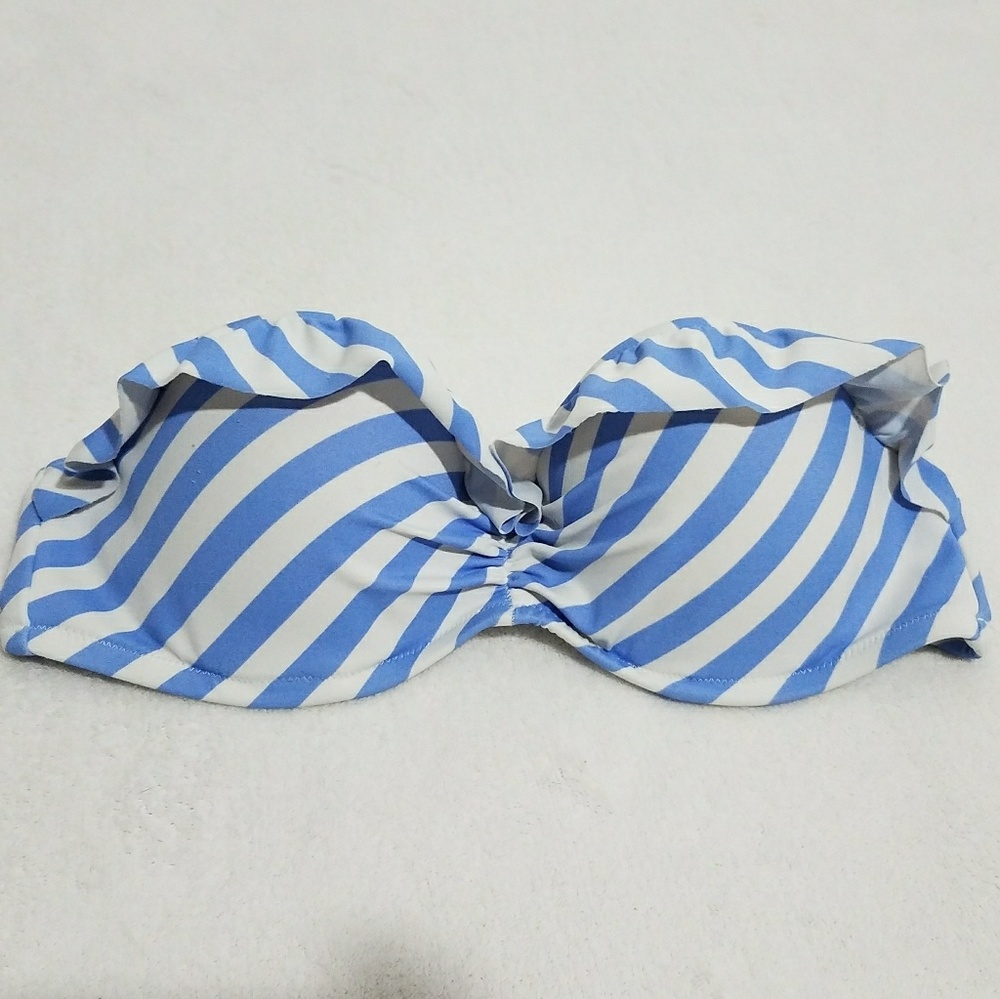 Victoria's Secret 34B Blue and White Stripe Top