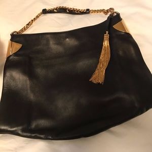 Gucci Leather 1970 Gold Tassel Handbag