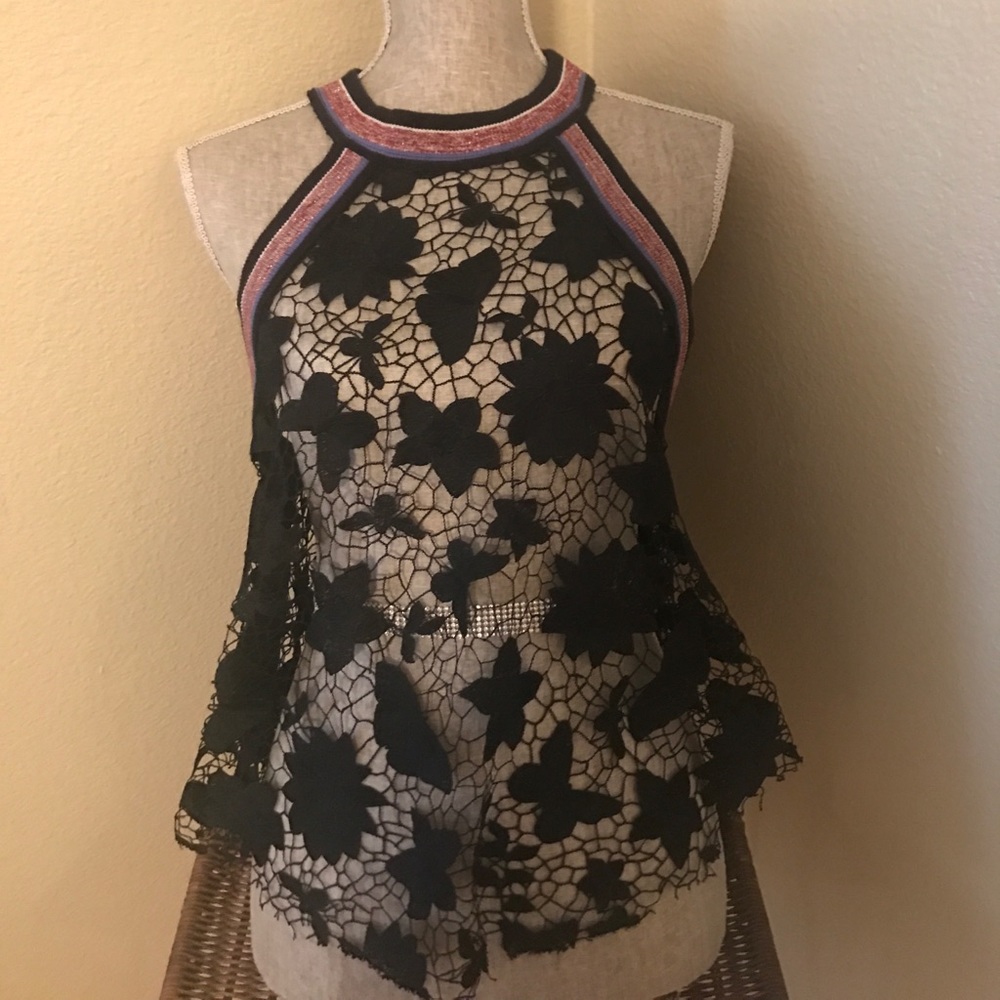 New w/o tags Free People Floral Lace Top Sz Small
