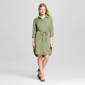 LAST CHANCE!: Merona Tencel Olive Green Shirtdress