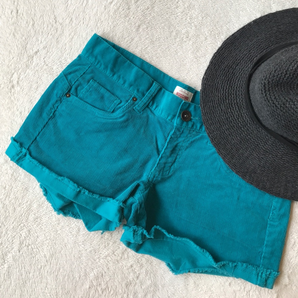 NWOT TEAL CORDUROY SHORTS