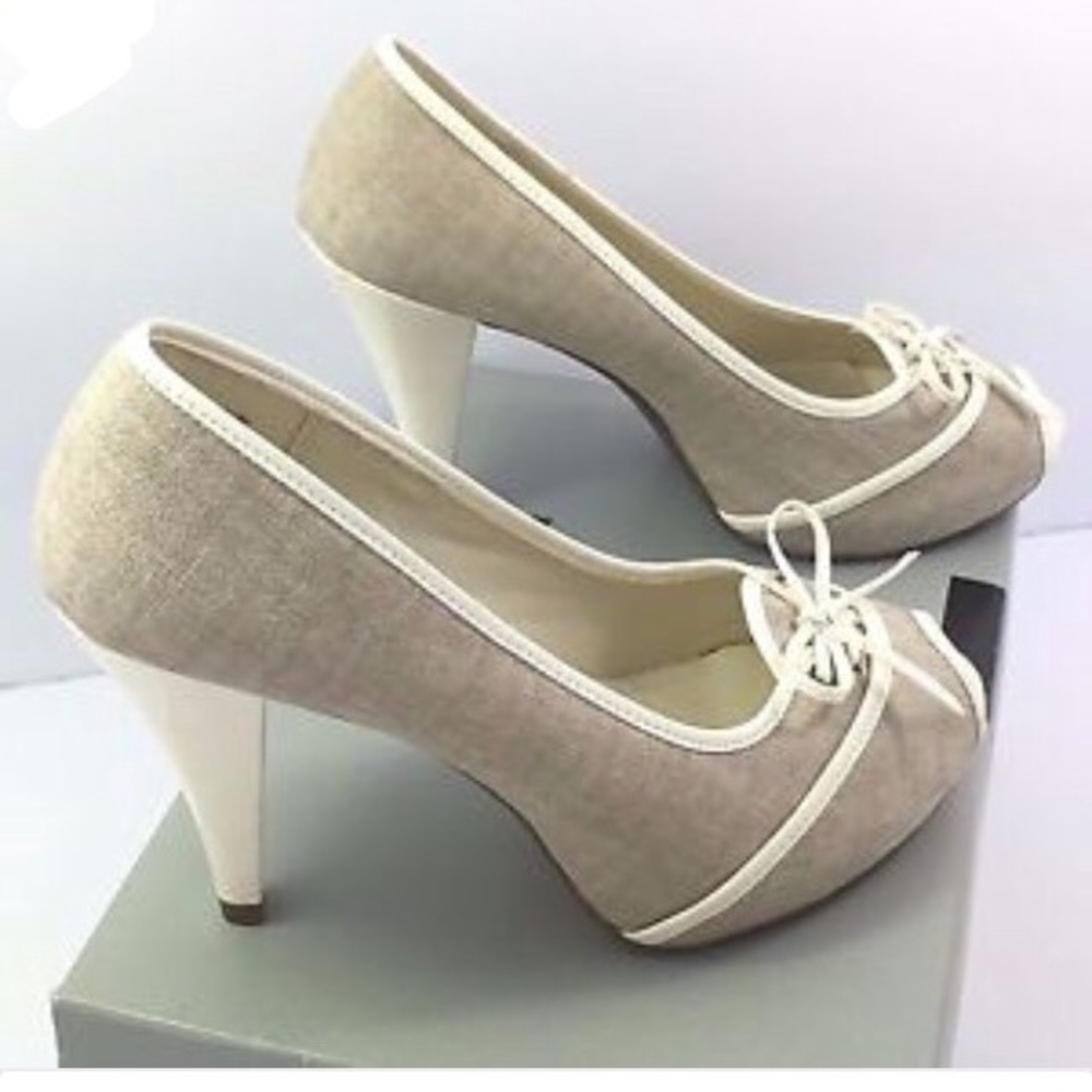 Beige and cream heels