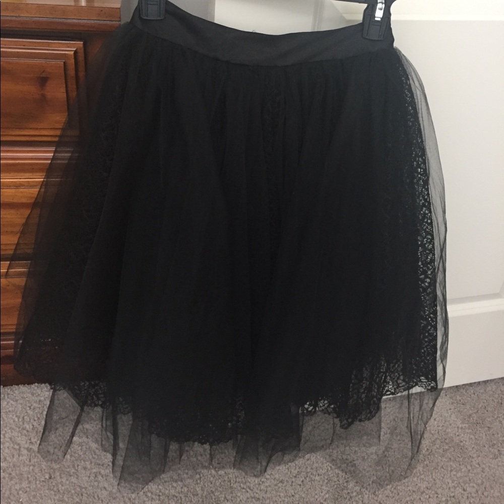 Space 46 Boutique black tulle and lace Wendy skirt
