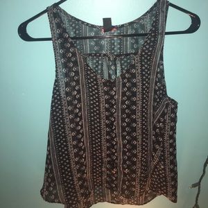 Sheer printed tank top