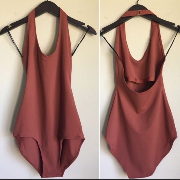 Free People Other - Free People Brown Halter Bodysuit/Leotard/Unitard