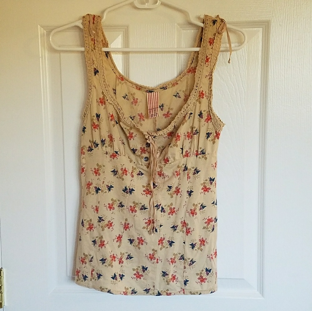 Free People Fitted Floral Tank -medium