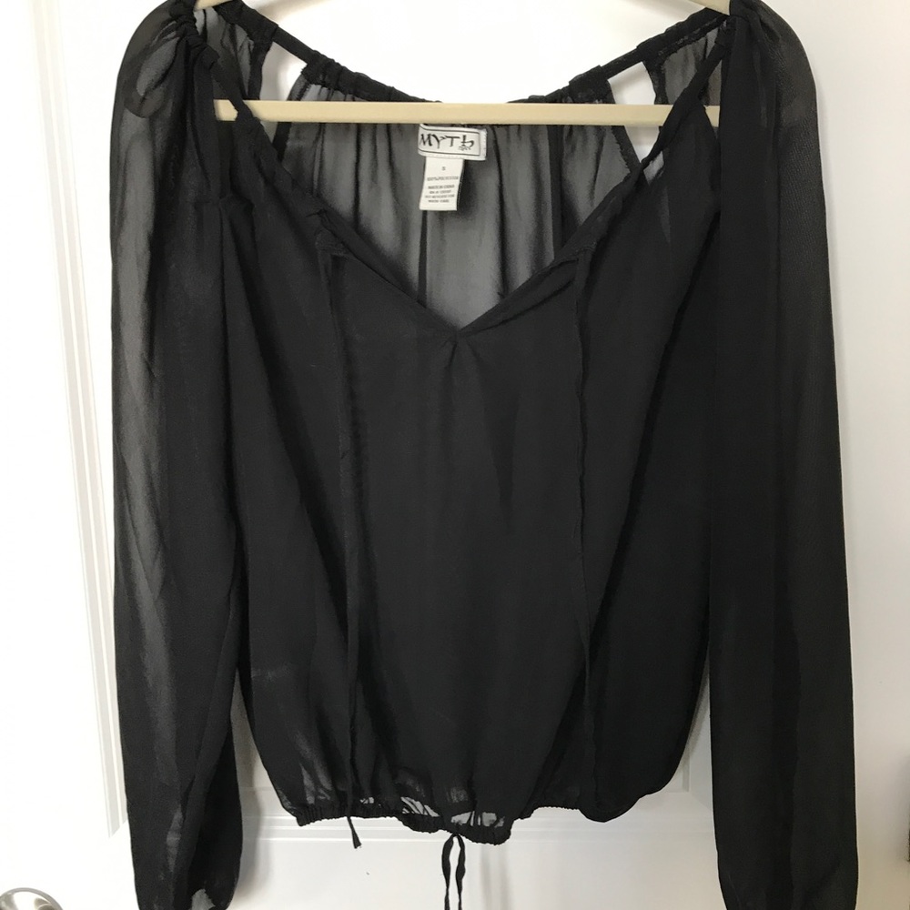 Sheer black blouse