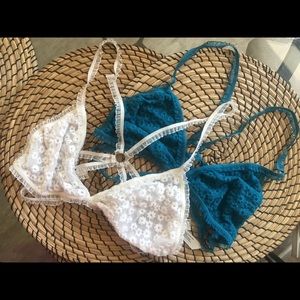 TWO free people bralettes