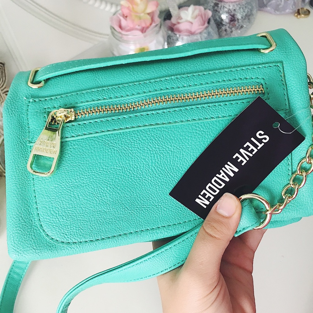 🔥👋 MUST GO Women's Steve Madden Teal Leather BAG