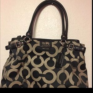Black and grey Authentic Coach purse