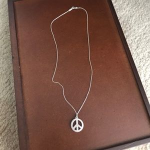 Tiffany and Co. peace sign necklace