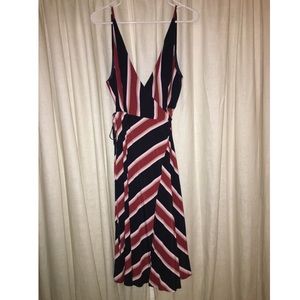 Topshop Striped Wrap Dress