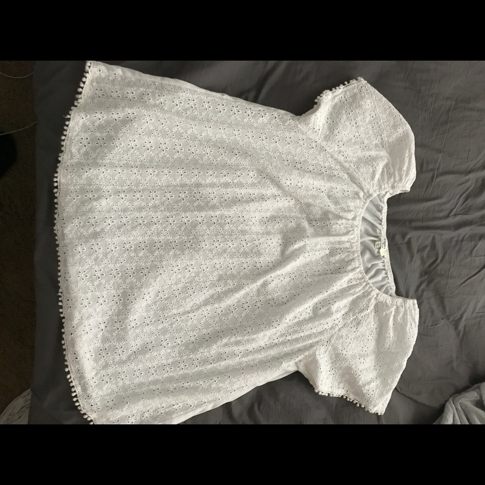 White summer shirt with floral pattern