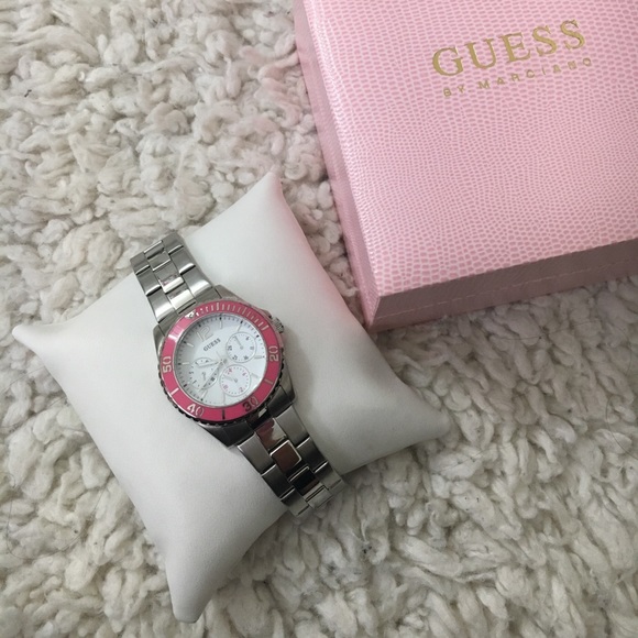 Pink and Silver GUESS Watch main image 5