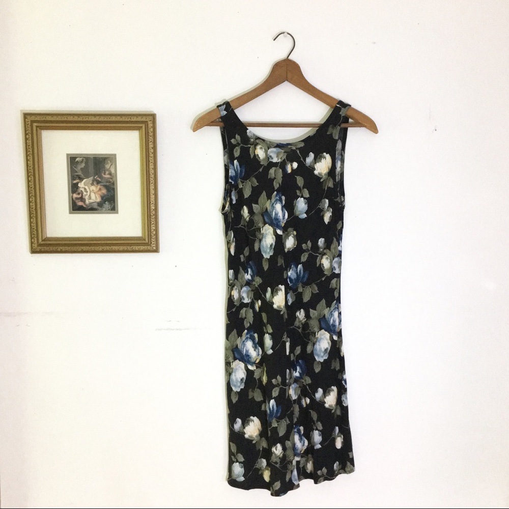 Vintage Low-Back Floral Dress
