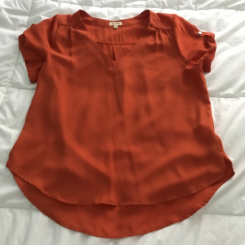 Burnt orange chiffon blouse
