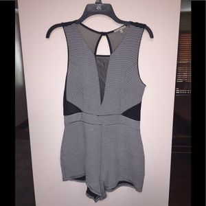 striped, sheer romper