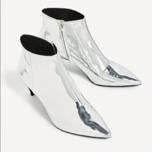Zara Silver ankle boots