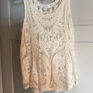 Women's sheer lace tank top