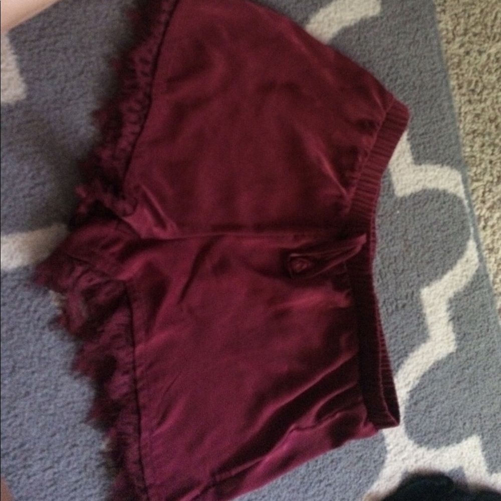 Red/burgundy soft XS shorts