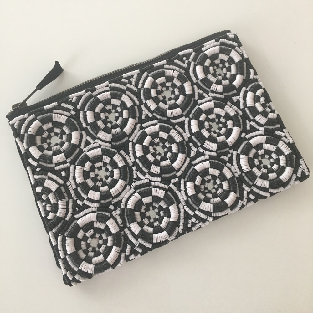 Black and white clutch purse