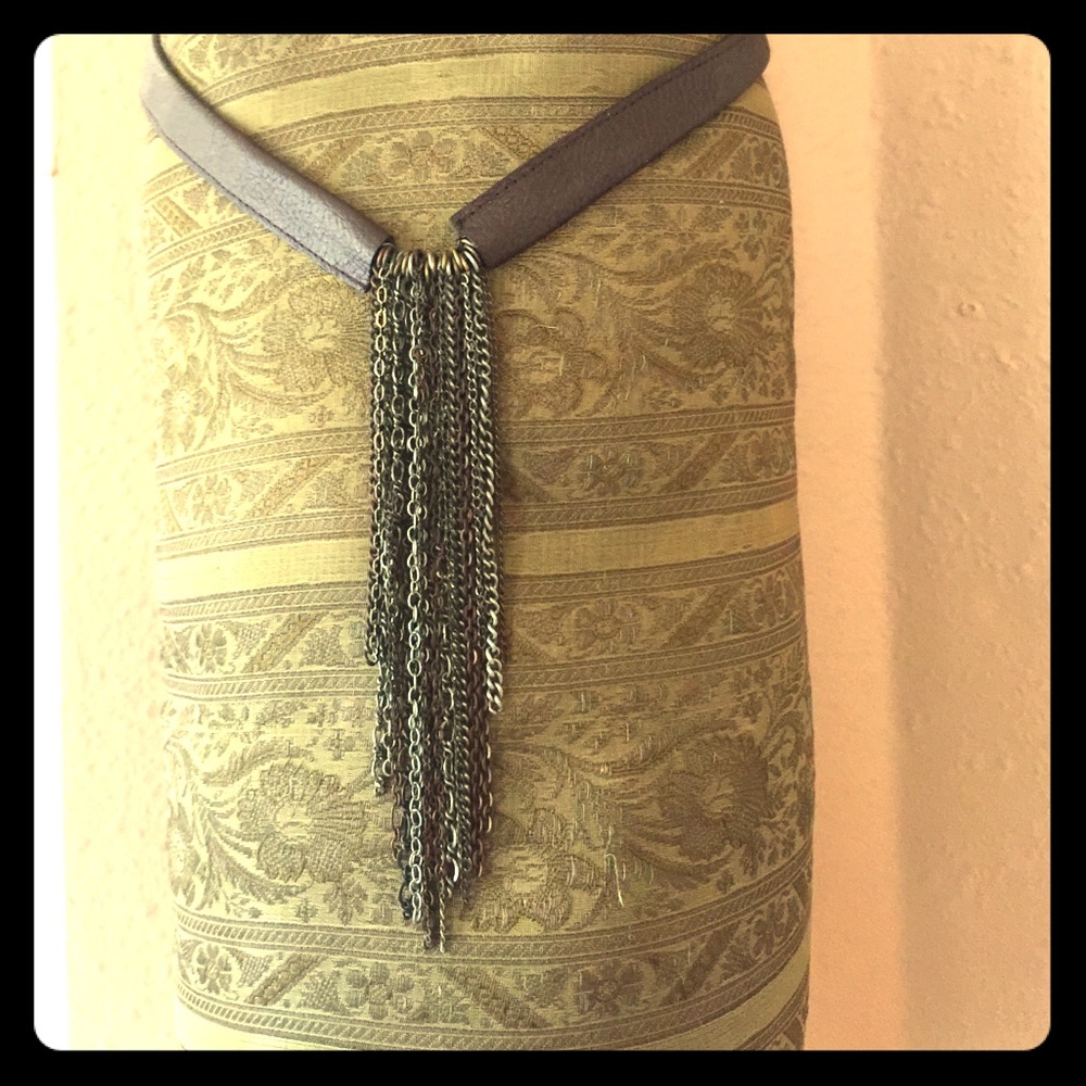 Fat Face Leather and Metal Necklace