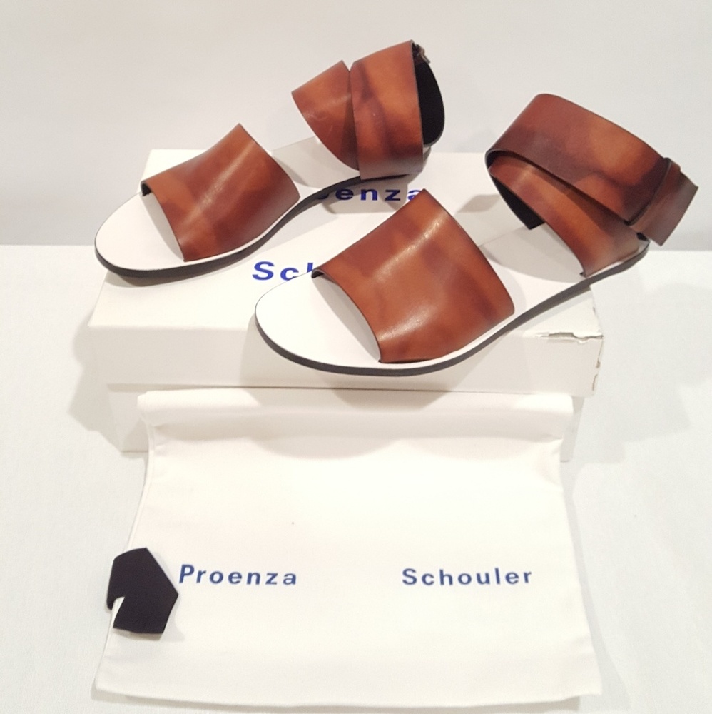 Proenza Schouler Ankle Strap Leather Sandals