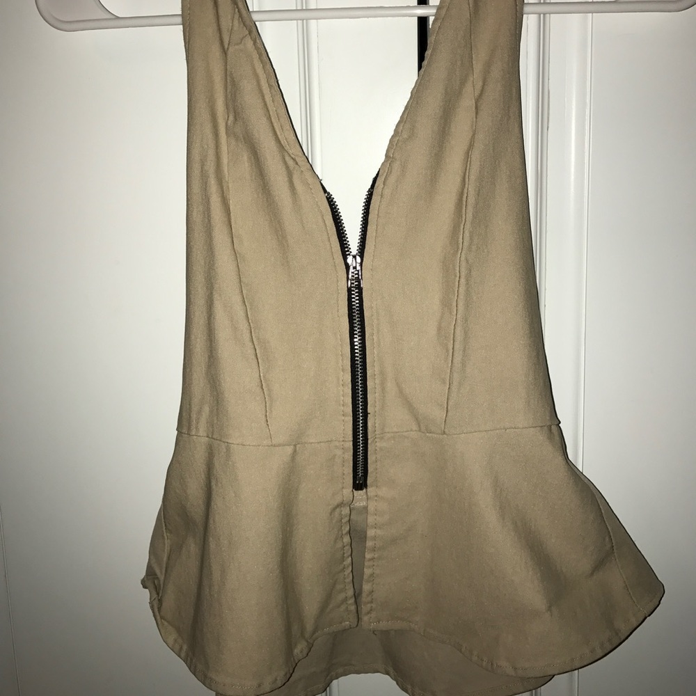 HALTER ZIP TOP, WORN ONCE