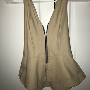HALTER ZIP TOP, WORN ONCE