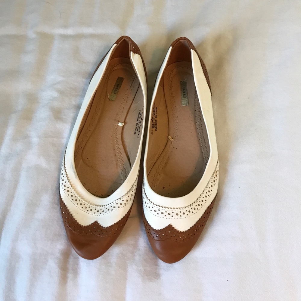 Kimchi Blue Urban Outfitters White and Tan Flats