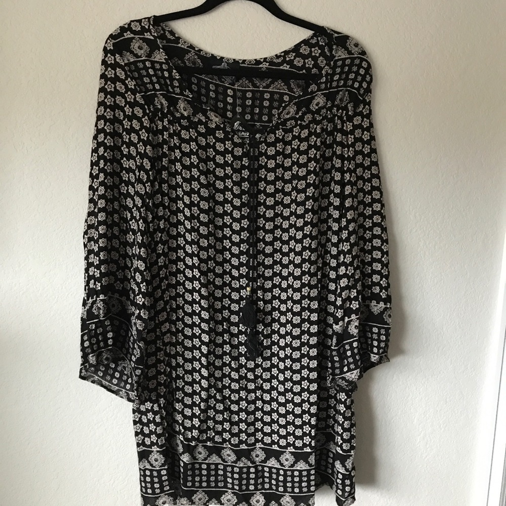 NEW Angie black with pattern boho dress size L