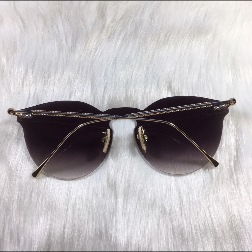LAST ONE Gray gold mirror frameless sunglasses - Picture 2 of 8