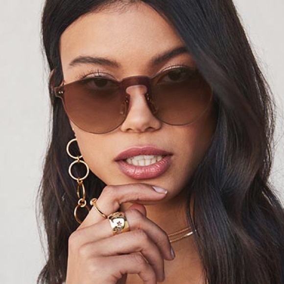 LAST ONE Gray gold mirror frameless sunglasses - Picture 5 of 8