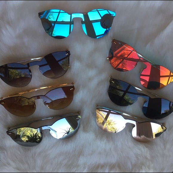 LAST ONE Gray gold mirror frameless sunglasses - Picture 8 of 8