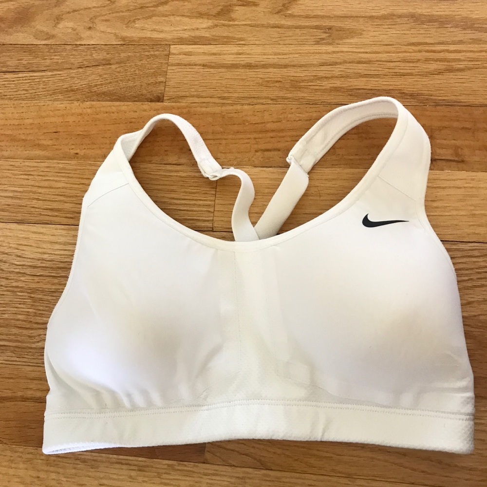 White Nike Padded Supportive Sports bra