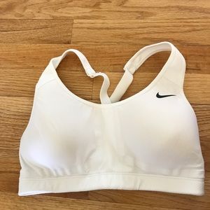 White Nike Padded Supportive Sports bra