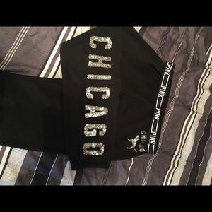 VS Pink size M black bling sweat pants worn once