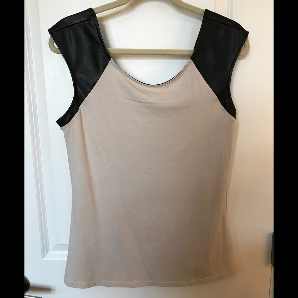 Express shirt with leather sleeves