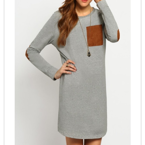Dresses & Skirts - Gray long sleeve t-shirt dress NEW