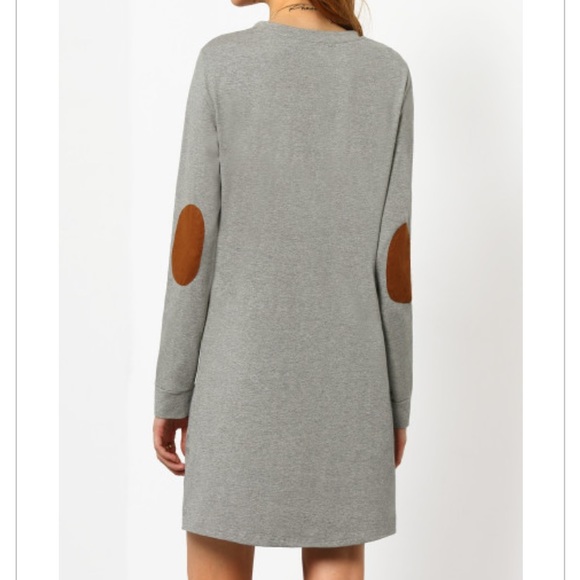 Gray long sleeve t-shirt dress NEW - Picture 3 of 7